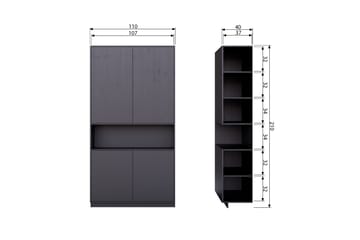 Highboard Cykko 110 cm - Svart - Förvaring - Skåp - Förvaringsskåp