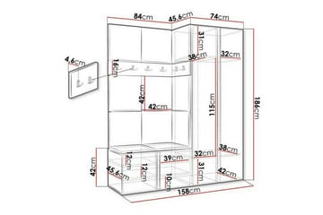 Highboard Dunvegan - Grafitgrå - Förvaring - Skåp - Förvaringsskåp