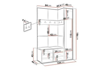Highboard Dunvegan - Grafitgrå - Förvaring - Skåp - Förvaringsskåp