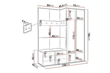 Highboard Dunvegan - Grafitgrå - Förvaring - Skåp - Förvaringsskåp
