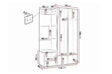 Highboard Dunvegan - Svart - Förvaring - Skåp - Förvaringsskåp