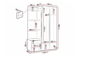 Highboard Dunvegan - Svart - Förvaring - Skåp - Förvaringsskåp