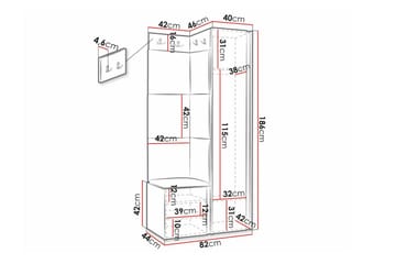 Highboard Dunvegan - Svart - Förvaring - Skåp - Förvaringsskåp
