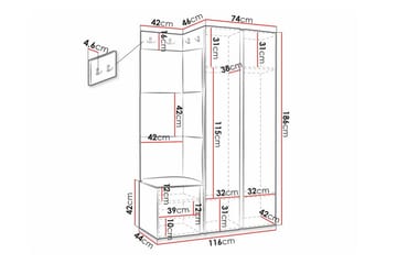 Highboard Dunvegan - Vit - Förvaring - Skåp - Förvaringsskåp