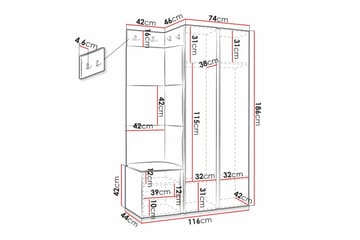 Highboard Dunvegan - Vit - Förvaring - Skåp - Förvaringsskåp