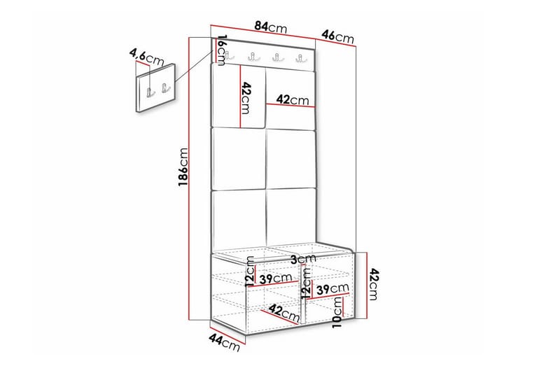 Highboard Dunvegan - Vit - Förvaring - Skåp - Förvaringsskåp