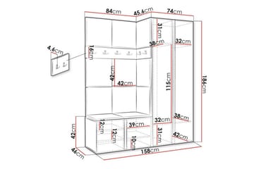 Highboard Dunvegan - Vit - Förvaring - Skåp - Förvaringsskåp