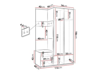 Highboard Dunvegan - Vit - Förvaring - Skåp - Förvaringsskåp