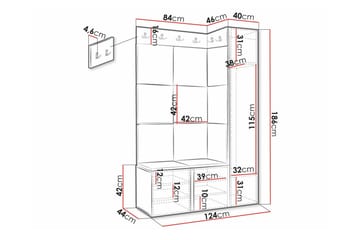 Highboard Dunvegan - Vit - Förvaring - Skåp - Förvaringsskåp