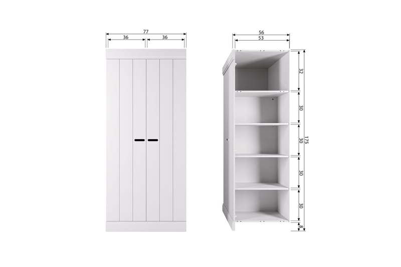 Highboard Floella - Vit - Förvaringsskåp