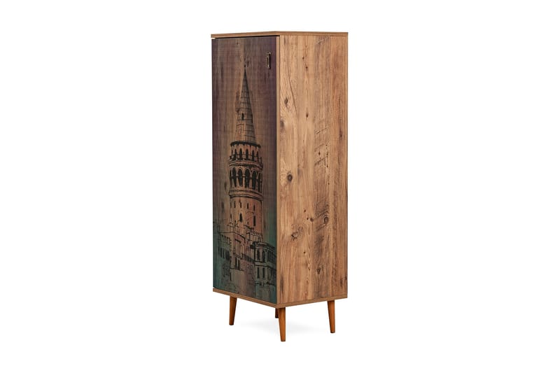 Highboard Galata Tornet 38x50 cm - Natur/Grön - Förvaringsskåp