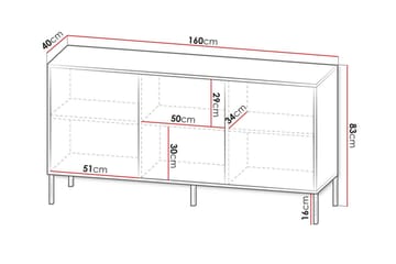 Highboard Glenndale - Cashmere - Förvaring - Skåp - Förvaringsskåp