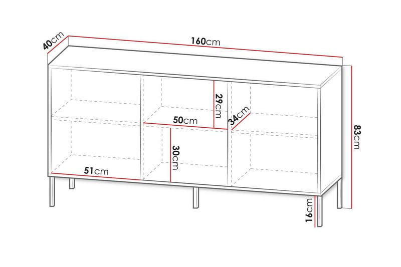 Highboard Glenndale - Cashmere - Förvaring - Skåp - Förvaringsskåp