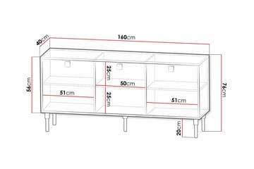 Highboard Glenndale - Vit - Förvaring - Skåp - Förvaringsskåp