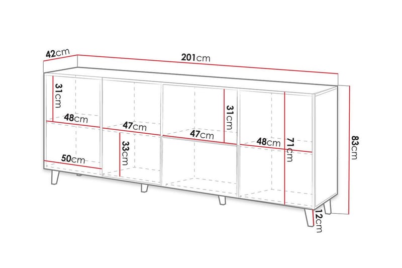 Highboard Juniskär - Svart - Förvaring - Skåp - Förvaringsskåp