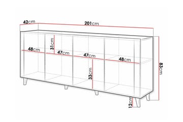 Highboard Juniskär - Vit - Förvaring - Skåp - Förvaringsskåp