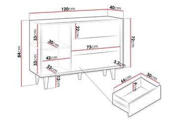 Highboard Kintore - Brun - Förvaring - Skåp - Förvaringsskåp