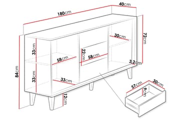 Highboard Kintore - Brun - Förvaring - Skåp - Förvaringsskåp