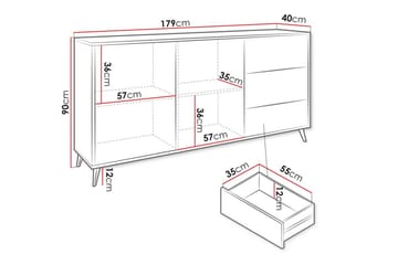 Highboard Kintore - Svart - Förvaring - Skåp - Förvaringsskåp