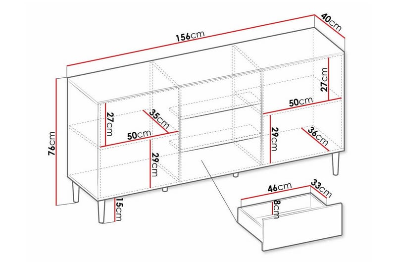 Highboard Kintore - Svart - Förvaring - Skåp - Förvaringsskåp