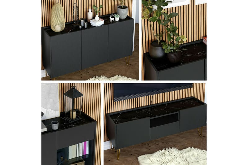 Highboard Klinkerville - Grafitgrå - Förvaring - Skåp - Förvaringsskåp