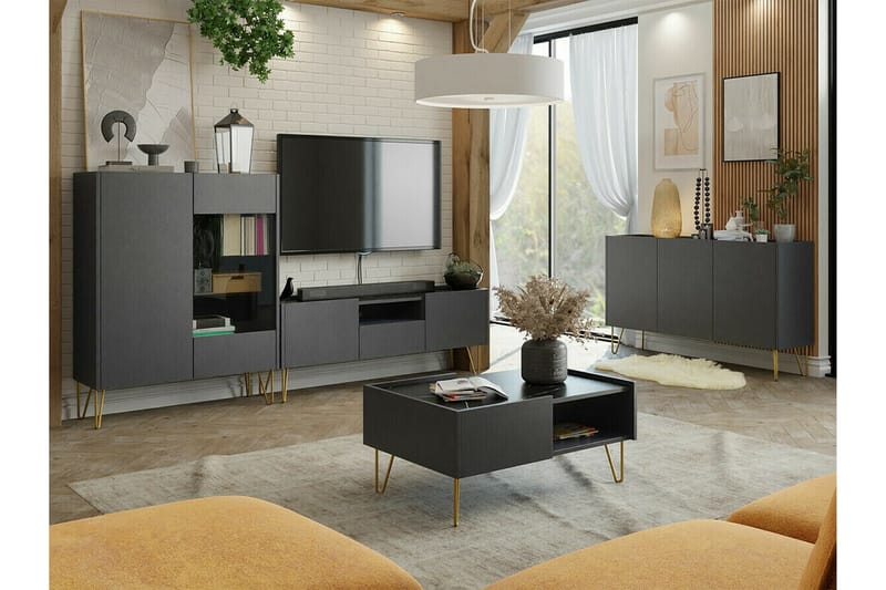 Highboard Klinkerville - Grafitgrå - Förvaring - Skåp - Förvaringsskåp