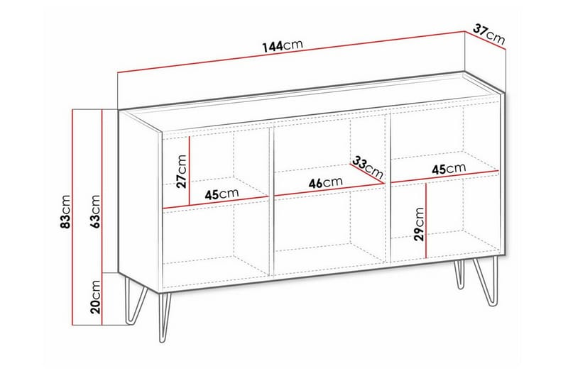 Highboard Klinkerville - Grafitgrå - Förvaring - Skåp - Förvaringsskåp