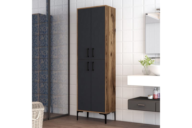 Highboard Kotzen 60x35 cm - Mörkbrun/Antracit - Förvaringsskåp