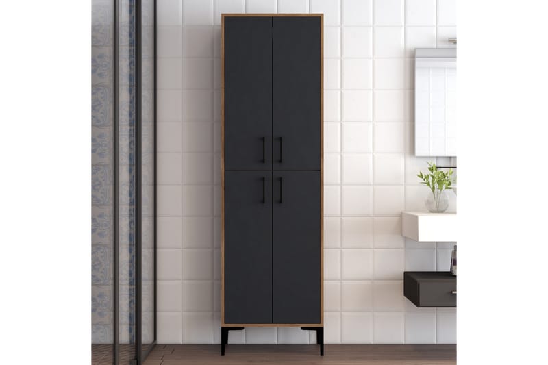 Highboard Kotzen 60x35 cm - Mörkbrun/Antracit - Förvaringsskåp