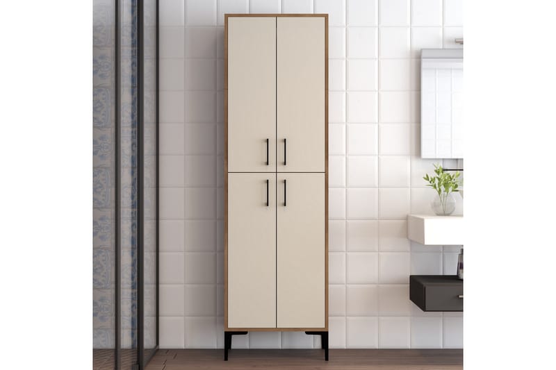 Highboard Kotzen 60x35 cm - Mörkbrun/Beige - Förvaringsskåp