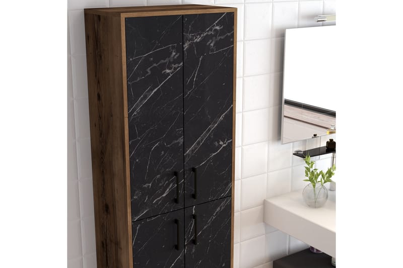 Highboard Kotzen 60x35 cm - Mörkbrun/Svart - Förvaringsskåp