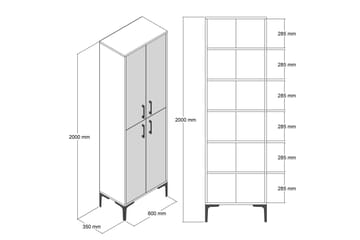 Highboard Kotzen 60x35 cm - Mörkbrun/Svart - Förvaring - Skåp - Förvaringsskåp