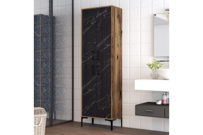 Highboard Kotzen 60x35 cm - Mörkbrun/Svart - Förvaringsskåp