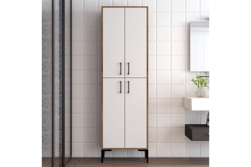 Highboard Kotzen 60x35 cm - Mörkbrun/Vit - Förvaringsskåp