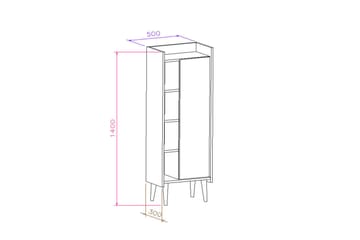 Highboard Lagomood 50x30 cm - Natur/Vit - Förvaring - Skåp - Förvaringsskåp