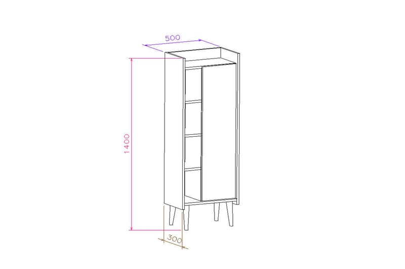 Highboard Lagomood 50x30 cm - Natur/Vit - Förvaring - Skåp - Förvaringsskåp