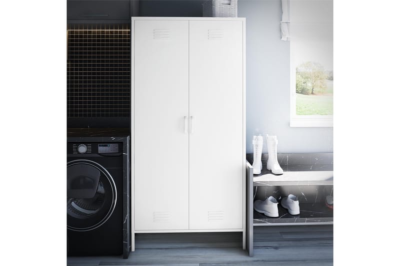 Highboard Mission District Vit - Dorel Home - Förvaring - Skåp - Förvaringsskåp
