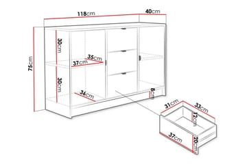Highboard Novaj - Svart - Förvaring - Skåp - Förvaringsskåp