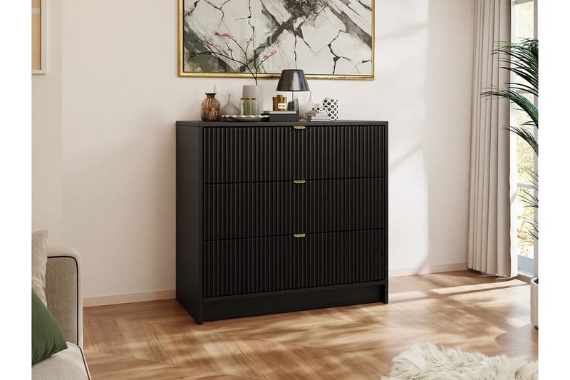 Highboard Novaj - Svart - Förvaringsskåp