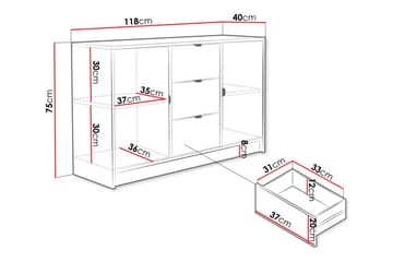 Highboard Novaj - Vit - Förvaring - Skåp - Förvaringsskåp