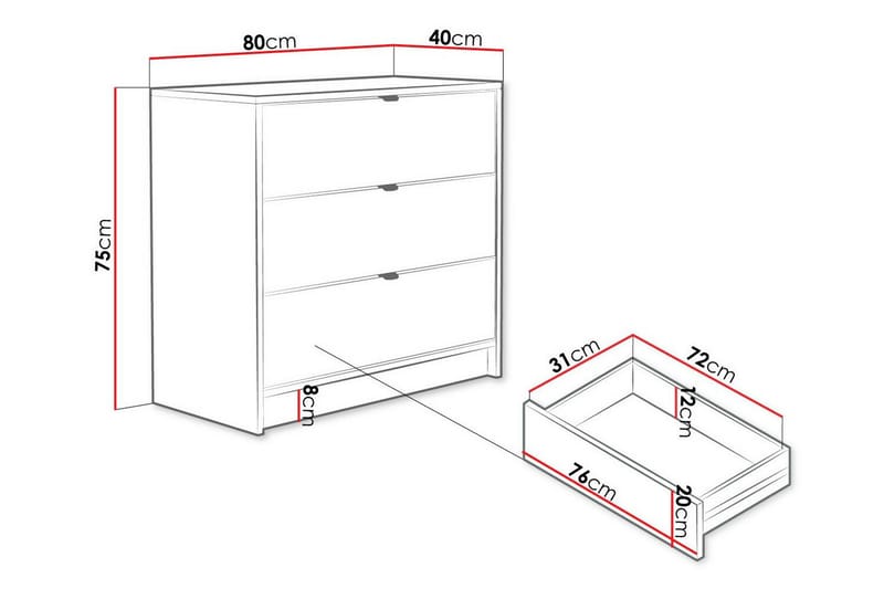 Highboard Novaj - Vit - Förvaring - Skåp - Förvaringsskåp