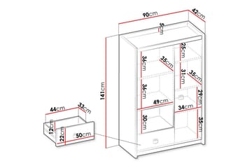 Highboard Rathmore - Grå - Förvaring - Skåp - Förvaringsskåp