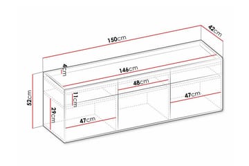 Highboard Rathmore - Ljusgrå - Förvaring - Skåp - Förvaringsskåp