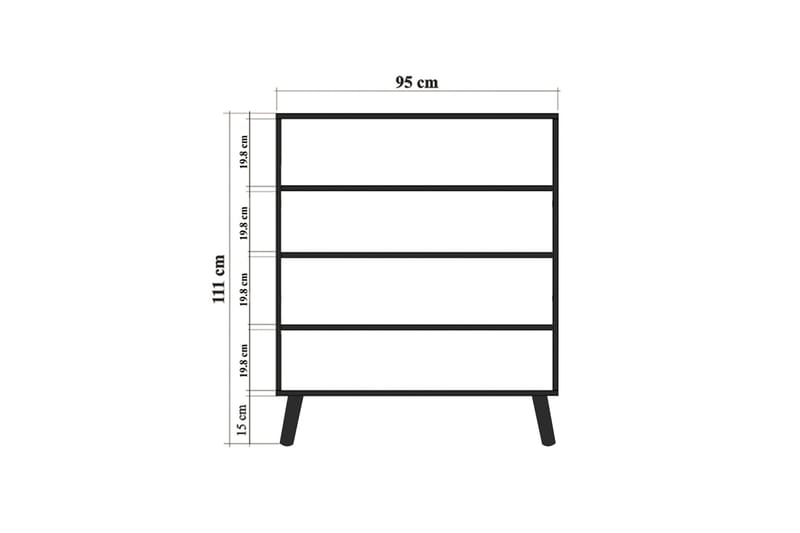 Highboard Sakarya 95x111 cm Flerfärgad - Hanah Home - Förvaringsskåp