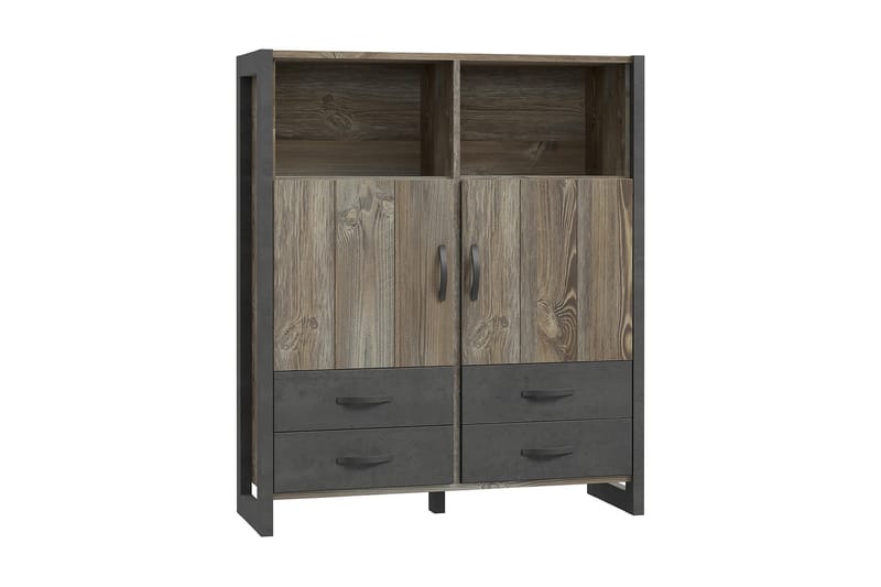 Highboard Strelcha 44x130 cm - Brun/Grå - Förvaringsskåp