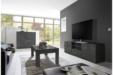 Highboard Tabor 121 cm - Grå Högglanslack - Förvaring - Skåp - Förvaringsskåp