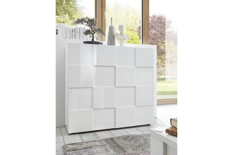 Highboard Tabor 121 cm - Vit Högglanslack - Förvaring - Skåp - Förvaringsskåp