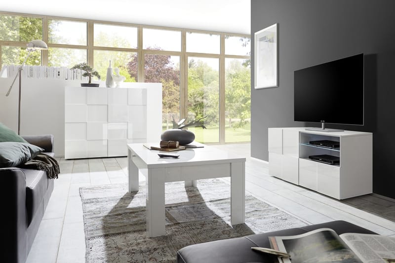 Highboard Tabor 121 cm - Vit Högglanslack - Förvaring - Skåp - Förvaringsskåp