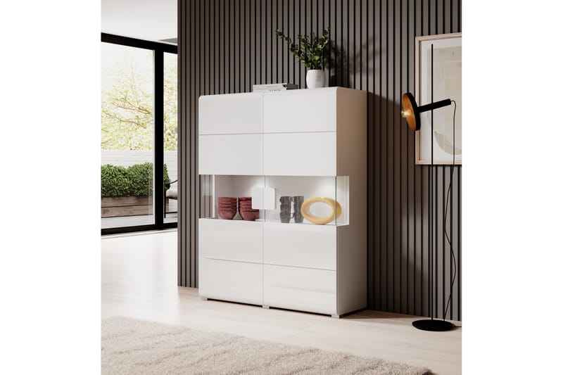 Highboard Torrao 39x122 cm - Vit - Förvaring - Skåp - Förvaringsskåp