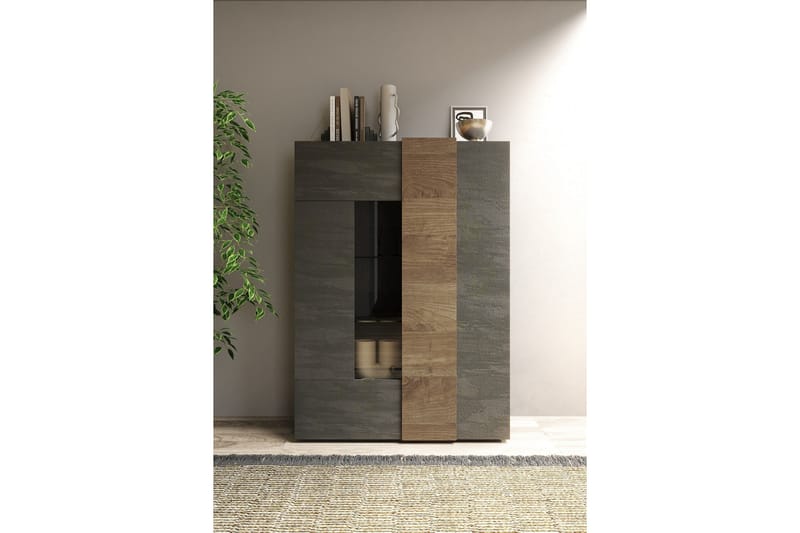 Highboard Venesa 44x121x168 cm - Grå/Taupe - Förvaringsskåp